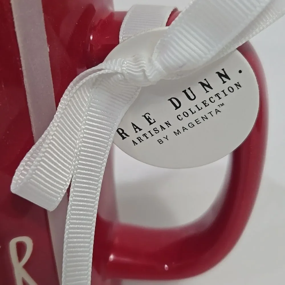 Rae Dunn #1 Teacher Gift Mug Apple Pencil‎ Lid Red Academia Coffee NWT